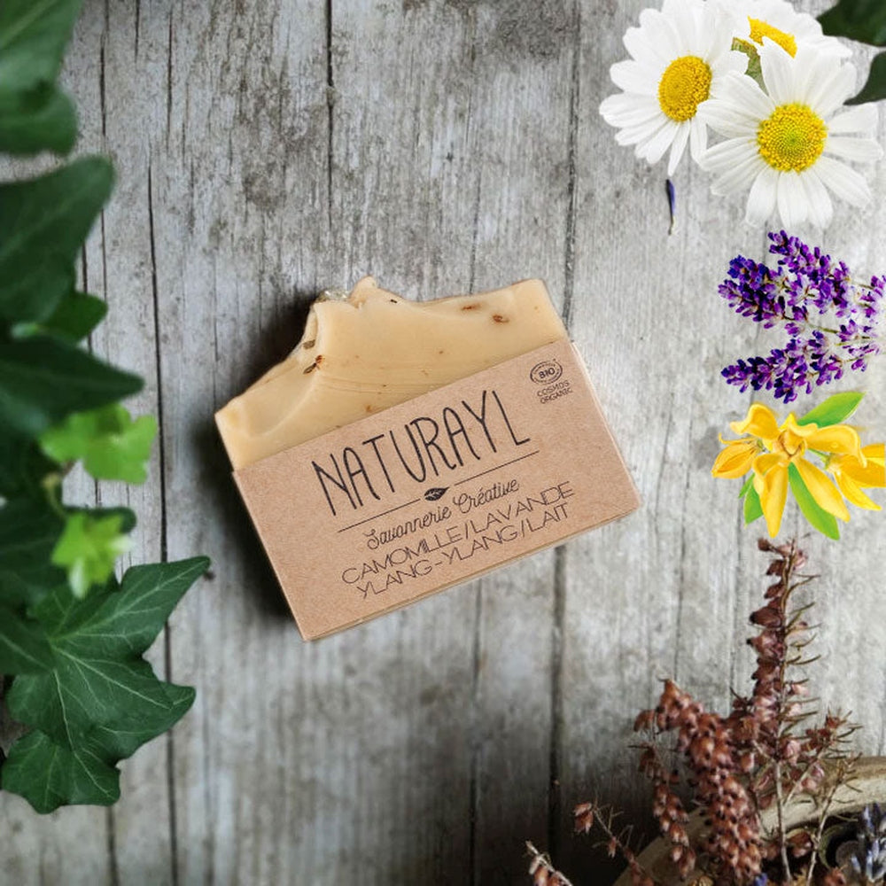 Naturayl - Kamille Lavendel Ylang-Ylang Ziegenmilchseife - Hygienische Hautpflege