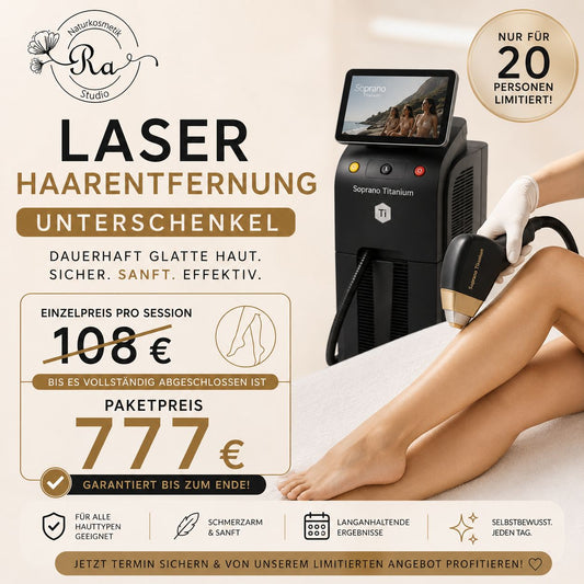 Laser Haarentfernung Unterschenkel – Damen – Bis zum Ende Paket  Durum
